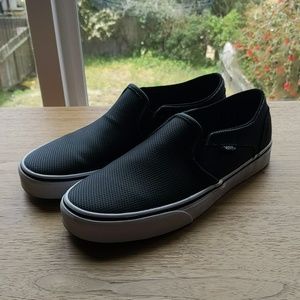 Vans perforated leather slip ons